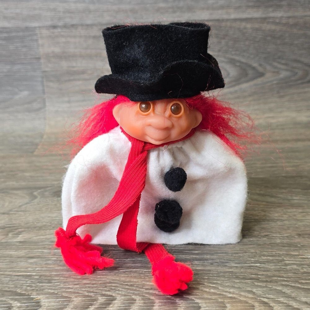 Vintage Troll Doll 5" Dam Norfin Christmas Snowman Red Hair #5433‎ Frostbite NEW